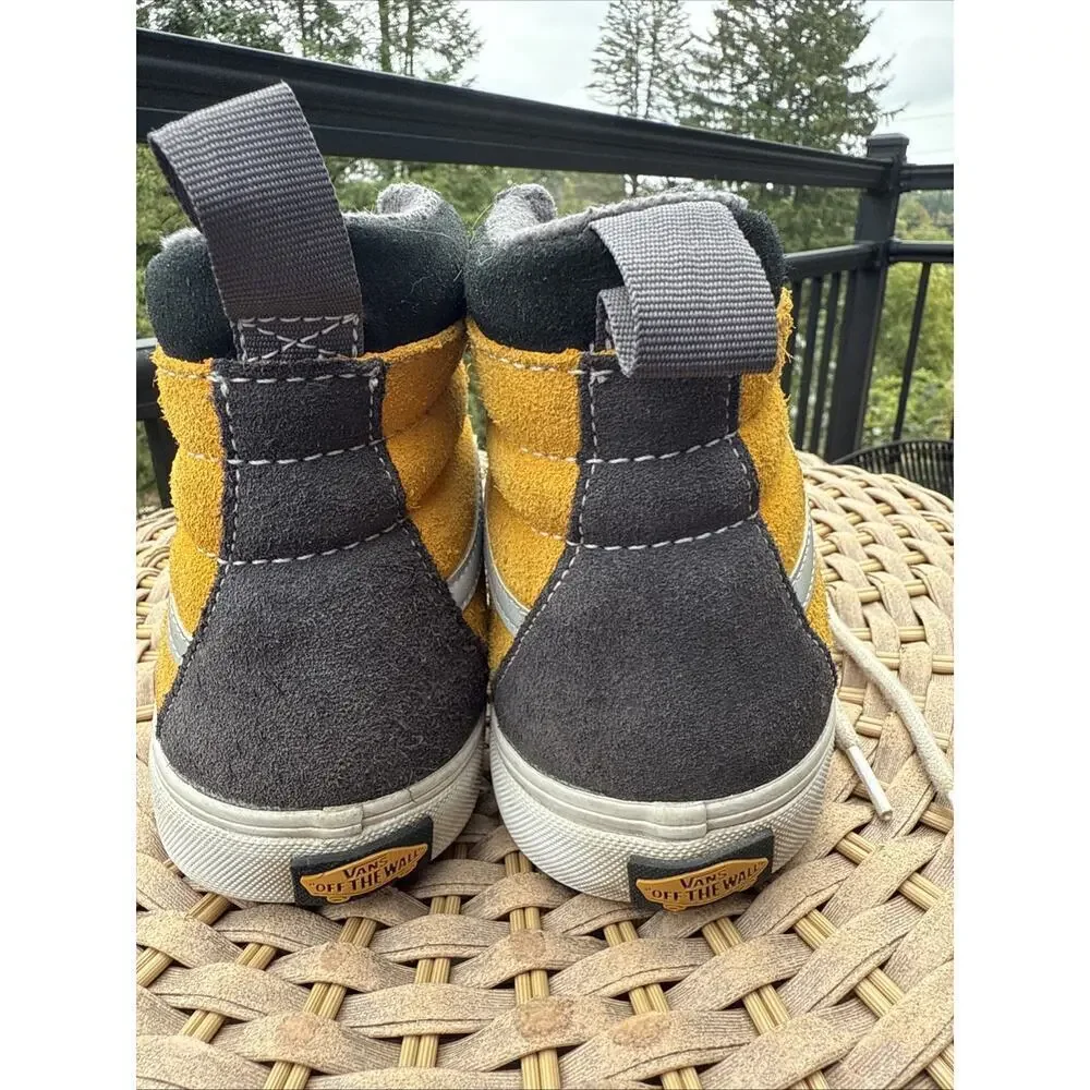 Vans Sk8 Hi Top MTE Juniors 7 Yellow Gray suede shoes Skate Shoes Sneakers